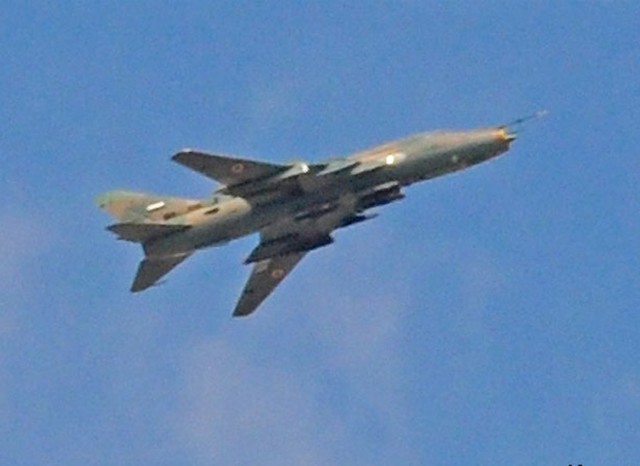 Su-22 prilikom podrške trupama SAA 15. decembra 2012. godine, nedaleko od Damaska