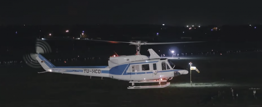 [VIDEO] Aerodrom „Nikola Tesla“ je dosadan – osim kada po njegovoj pisti trče noću uz pratnju MUP-ovih helikoptera